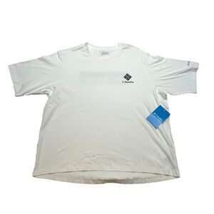 Columbia North Cascades T-Shirt Large White Framed Half Tone Cotton Relaxed $30‎